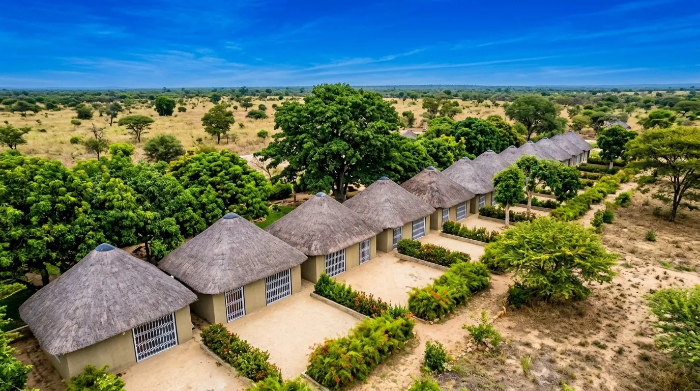 Bungalows Drone Shot