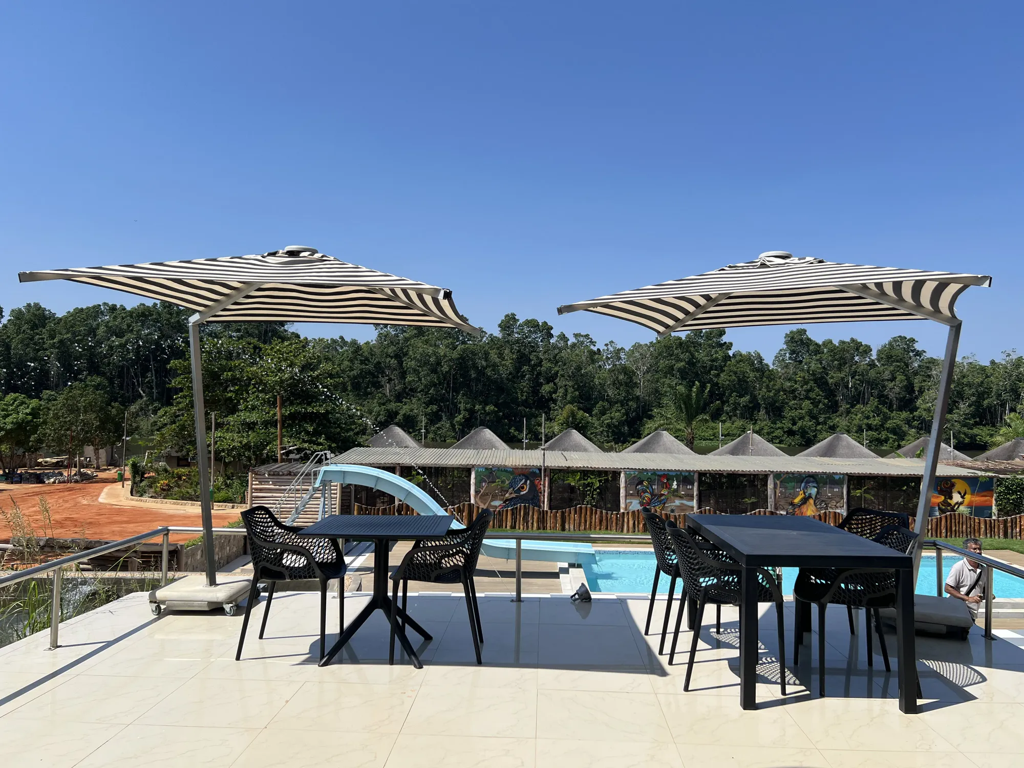 Outdoor dining terrace overlooking the resort